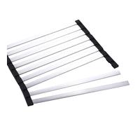 Roll Up Dish Drying Rack - Over The Sink Dish Drainer | Foldable Kitchen Counter Mat | Stainless Steel Frame, Non-Slip Silicone, Heat-Resistant, Multipurpose Drying Mat for Bowls Pots Cups and Tablewa