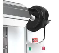 Roll Up Door Opener with Built-in Motor, Auto Garage Roller Door Opener, 24V Quiet Obstacle Detection, 2 Remotes