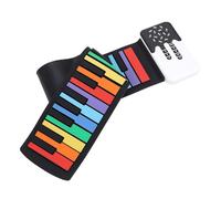 Roll Up Keyboard Piano 49 Key, Portable Piano 8 Tones and 6 Demo Songs, Silicone Foldable Piano, Colorful Standard Keys