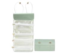 Roll Up Makeup Brush Bag 4 Zipper Clear Large Capacity Removable