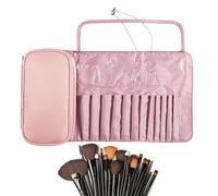 Roll Up Makeup Brush Bag - Rolling Cosmetic Brush Case, Makeup Brush Bag, Pouch Holder, Portable Makeup Brush Storage Bag, Cosm Tools, pink, Se référer au descriptif, Refer to description