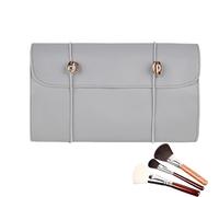 Roll up Makeup Brush Bag,Waterproof Cosmetic Storage Organizer Case | 4-in-1 Cosmetic Bag, Foldable Roll-up Make up Storage for Women Men