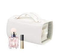 Roll-Up Makeup Brush Holder, Travel Toiletry Bag with Removable Clear Compartments, Portable PU Leather Makeup Organizer for Brushes, Eyeshadow, and Beauty, Ideal Cosmetic Bag for Travel