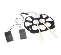 Roll Up Pad Machine, 9 Pads Electric Set with Foot Pedal, Potable Electric Set, Dual Channel Output, Practice Pad for Kids, Beginners, Xmas, Birthdays