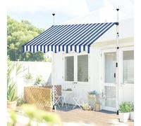 Roll-Up Patio ning UV Resistant & Waterproof Small Canopy for Balconies Gardens & Blue & White 1.5M/4.9FT Perfect for Outdoor Spaces