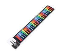 Roll Up Piano, 49 Keys Rainbow Flexible Piano Keyboard, Portable Rechargeable Electronic Hand Roll Piano, Silicone Piano Pad for Kids/Beginners, Music Gifts for Girls Boys