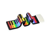 Roll Up Piano 49 Keys Silicone Portable Foldable Colorful Soft Keyboard Electronic Piano Rainbow Key
