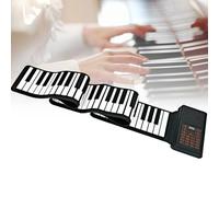 Roll Up Piano, 88 Keys Electronic Soft Silicone Flexible Piano, 128 Timbres/128 Rhythms/20 Demo Songs, USB Bluetooth Connection, LED Digital Tube Display