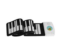 Roll Up Piano Electric Digital Roll Up Keyboard Piano Gifts Black White 71x13.5x0.9cm
