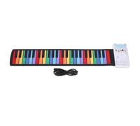 Roll Up Piano Keyboard 49 Keys, Foldable Electronic Hand Roll Piano with Built in Speaker, USB Rechargeable Silicone Travel Piano for Kids Adults, Colorful Portable Keyboard for Mu