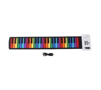 Roll Up Piano Keyboard Rolling 49 Key Speaker Keyboard, Compact 49 Keys Folding Electronic Keyboard Built In Speakers For Training, Practice, Entertainment 80 X 16Cm