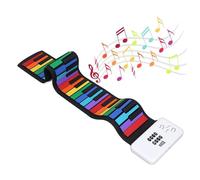 Roll -up Piano with 49 Keys, Thickened, , Colorful Silicone, Foldable Electronic Digital Music Keyboard with 500 MAh for Children