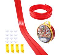 Roll Up Race Track for Kids, Flexible Long Race Speed Track Ramp with 12 Suction Cups Portable Flex Roll Up Racetrack Kit Suitable for Indoor Outdoor Playing