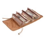 Roll Up Toiletry Bag - Travel Makeup Organizer Toiletry Bag Foldable Cosmetic Storage Container with Compartments for Business Travel on Holidays and, Dark Coffee, Se référer au descriptif, Refer to
