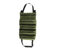 Roll Up Tool Bag Organizer with Multiple Pockets for Pliers Wrenches Screwdrivers, 600D Oxford Fabric Tool Pouch with Handles and Safety Buckle for Car or Workshop Storage (Green)
