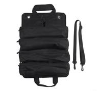 Roll-Up Tool Organizer Bag for Mechanics & DIY Users - Water-Resistant 495x320mm Oxford Fabric with 5 Large Fixed Pockets + 2 Detachable Pouc(b)