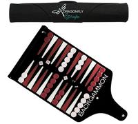 Roll-Up Travel Backgammon Game | Lightweight Roll-up Backgammon Set | Travel Backgammon Sets for Adults | Travel-Size Strategy Game for Camping, Backpacking or Beach | Wine & White