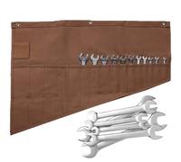 Roll Up Wrench Organizer - Cotton Canvas Tool, Storage Roll Pouch, 16 Pocket Multi Size Compartment System, Tear Resistant Tools Wrap, Soft Holding Design | For Carpenters Plumbers Maintenance Tasks