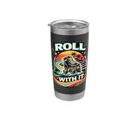 Roll with It Skating Derby Quad Disco Skates Skater Stainless Steel Insulated Tumbler
