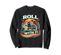 Roll With It Skating Derby Quad Disco Skates Skater Sweatshirt