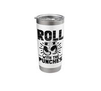 Roll with The Punches Boxing Match Boxer Fighter Stainless Steel Insulated Tumbler