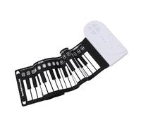 Rollable 49 Key Portable Electronic Keyboard, Built-in Speakers, Function Hotkeys, for Beginners to Practice and Entertain (White