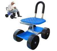 Rollable Garden Seat with 360° Swivel, 4 Flat Wheels - Sturdy Rolling Work Stool for Weeding & Outdoor Gardening Tasks