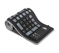 Rollable Silicone Keyboard, Silent Click, Portable for Travel Home Office, USB Wired Foldable Keyboard for Laptop PC Notebook