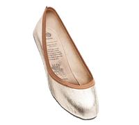 Rollasole Ballet Pumps - Rosie Gold - Folding Flat Shoes for Women - Stylish Foldable Slip on Ballet Flats (UK Footwear Size System, Adult, Women, Numeric Range, Medium, 7, 8)