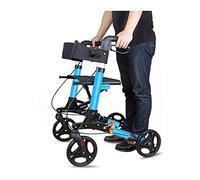 Rollator Aluminium Elderly Walker Walking e Lightweight Folding Disability Aids with Seat and Wheels Double The Comfort Atmosphere