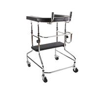 Rollator Forearm Walking Frame Universal Silent 4- Wheeled Height Adjustable Rehabilitation Standing Frame, Standing Walk Stand/Aid Stand with Seat Plate