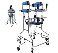 Rollator Indoor Strolley Trolley Walking Aid Standing Frame Adult Portable Seniors, Adjustable Height Walking Aid Disabled 150-180 cm