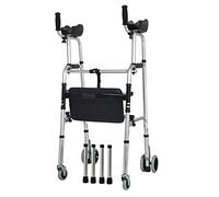 Rollator Mobility Aids Folding Folding Aluminum Rolling with Seat, Adjustable Height Up Upright with Arm Rest Pad, for The Limited with
