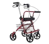 Rollator Narrow Rolling Walker with Seat for Seniors & Small Spaces Folding with Basket 4 Wheels for Elderly
