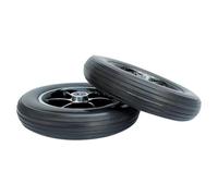 Rollator Rubber Wheelchair Wheels, Pack Of 2 10 inch Solid PU Front Wheels For Electric Wheelchair And Trolley Multicolor(Black)