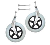 Rollator Rubber Wheelchair Wheels, Pack of 2 Multicolor Front Caster Wheels with Fork for Wheelchair Stroller 6-8 inches(Grijs,8"(200mm))