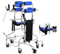 Rollator Standing Aid for Elderly Adults Stroke Hemiplegia Rehabilitation Adjustable Height Frame for Adult - Enhances Training for Lower Limb Walking Assists with Stroke Recovery,Female