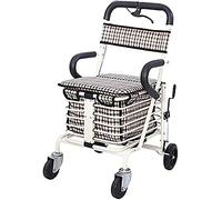 Rollator Walker 4 Wheel Rolling Walker Shopping Cart for The Elderly/Folding Scooter with Seat/Can Sit On Four Wheels Sharing