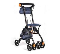 Rollator Walker 4 Wheels Portable Foldable, Drive Walking Aids with Seat, Medical Rollator Walker Double Brake System Interesting (Blue)