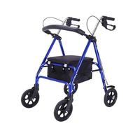 Rollator Walker Aluminum Stand Up Folding Rollator Walker Backrest and Storage Bags The Height of The Handle Can Be Adjusted in Three Levels with Large Seat for Seniors(Blue) (Blue)
