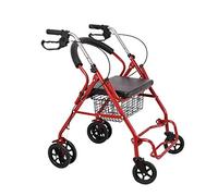 Rollator Walker Folding Rolling Walking Frame with Paded Seat and Backrest Wheels Mobility Aid for Adult Senior Elderly Handicap with Brakes Double The Comfort,