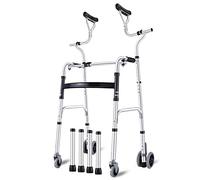 rollator Walker, Frame Walkers for Seniors, Elderly Foldable Walker Adjustable Height with Arm Rest Pad for Disabled Mobility Aids Walk Training Tool(Silver2) (Silver3)