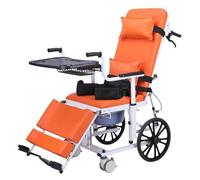 Rollator Walker Nursing Wheelchair Bed, Indoor and Outdoor Push and Lie Multi-Functional Bed,Adjustable for Lifting Folding Indoor Rollator(Orange)