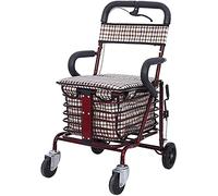 Rollator Walker Shopping Cart for Elderly with Folding Seat Steel Frame 4 Wheels for Shopping and Leisure.