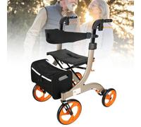 Rollator Walker Transport Chair for Seniors, Lightweight Aluminum Mobility Aid, Folding Design, Adjustable Handle,