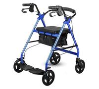 Rollator Walker, Upright Rollator Walker, Adjustable Armrest with Seat Foldable Aluminum Roller Roller is Suitable for The Needs of The Elderly in Different Occasions