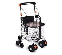 Rollator Walker, Upright Walker with Seat, Aluminum Alloy Foldable Portable Rollator Adjustable Armrest Suitable for The Elderly to Buy Food with Wheel Seat