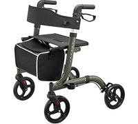 Rollator Walker Walkers for Seniors,Adult Walker Aluminum Fold Up,Elderly Walkers with Wheels and Seat Adjustable Handle (Red) Interesting