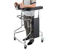 Rollator Walker with Armrest Support Pad Upright Posture Elderly Walking Aid, Adjustable Height 4 Wheel