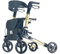 Rollator Walker with Seat and Backrest, Adjustable Handle Height, Removable Storage Bag and A Lightweight e That Easily Folds While Supporting Up to 350 Pounds, (d)